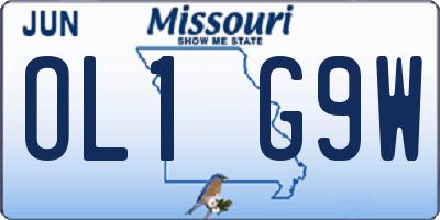 MO license plate OL1G9W
