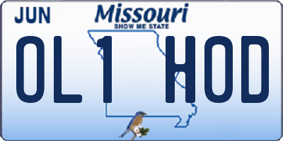 MO license plate OL1H0D