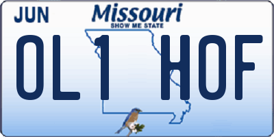 MO license plate OL1H0F
