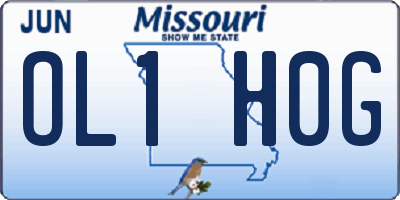 MO license plate OL1H0G