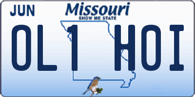 MO license plate OL1H0I