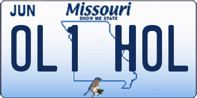 MO license plate OL1H0L