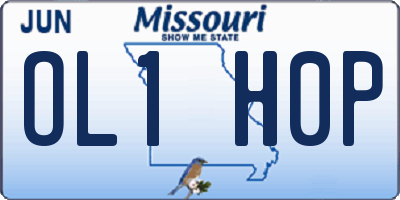 MO license plate OL1H0P