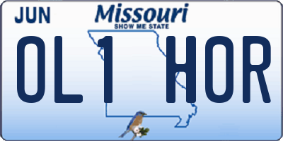 MO license plate OL1H0R