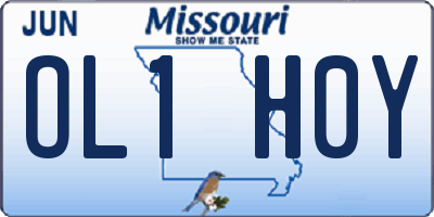 MO license plate OL1H0Y