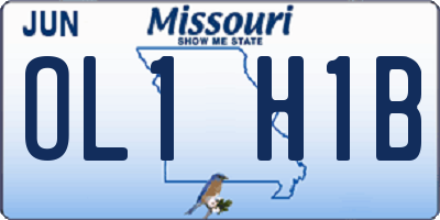 MO license plate OL1H1B