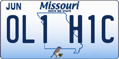 MO license plate OL1H1C