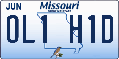 MO license plate OL1H1D