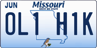 MO license plate OL1H1K