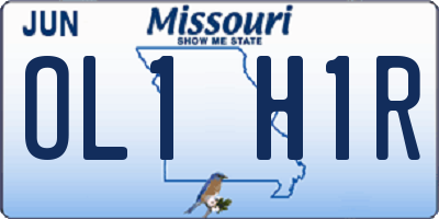 MO license plate OL1H1R