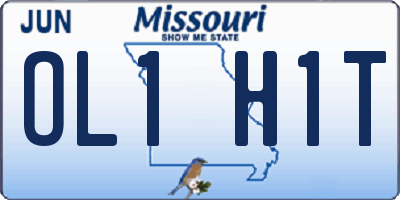 MO license plate OL1H1T