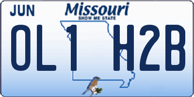 MO license plate OL1H2B