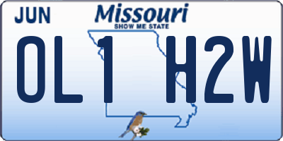 MO license plate OL1H2W
