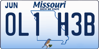 MO license plate OL1H3B