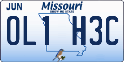 MO license plate OL1H3C