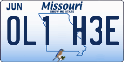 MO license plate OL1H3E