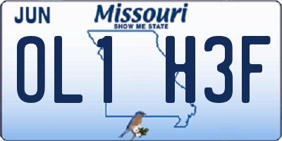 MO license plate OL1H3F