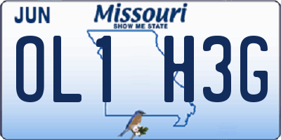 MO license plate OL1H3G