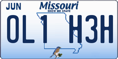 MO license plate OL1H3H