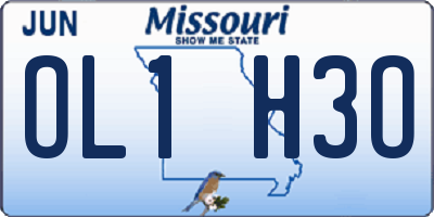 MO license plate OL1H3O