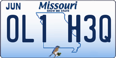 MO license plate OL1H3Q