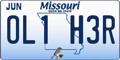 MO license plate OL1H3R