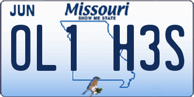 MO license plate OL1H3S