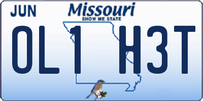 MO license plate OL1H3T