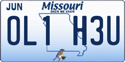 MO license plate OL1H3U