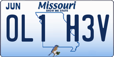 MO license plate OL1H3V