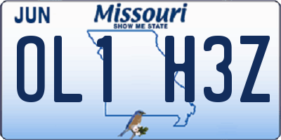 MO license plate OL1H3Z