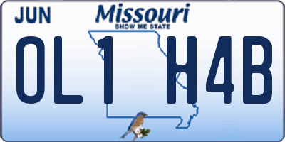 MO license plate OL1H4B