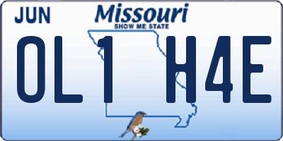 MO license plate OL1H4E