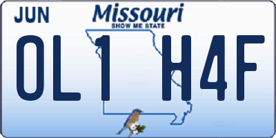 MO license plate OL1H4F