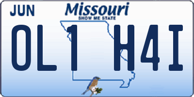 MO license plate OL1H4I