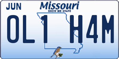 MO license plate OL1H4M