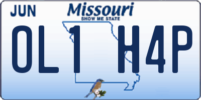 MO license plate OL1H4P