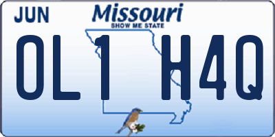 MO license plate OL1H4Q