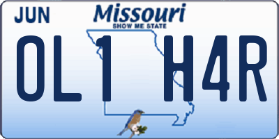 MO license plate OL1H4R