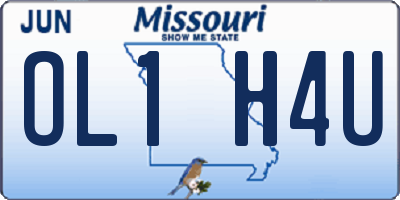 MO license plate OL1H4U