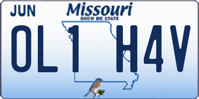 MO license plate OL1H4V