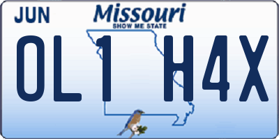 MO license plate OL1H4X