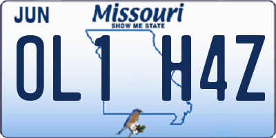 MO license plate OL1H4Z