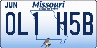MO license plate OL1H5B