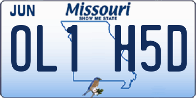 MO license plate OL1H5D