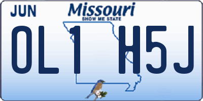 MO license plate OL1H5J
