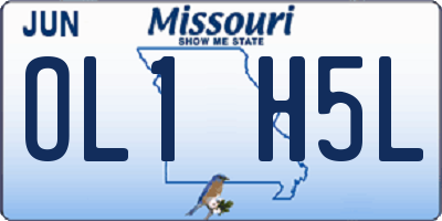 MO license plate OL1H5L