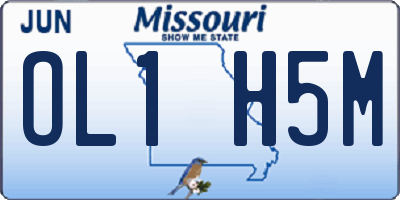 MO license plate OL1H5M