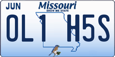 MO license plate OL1H5S