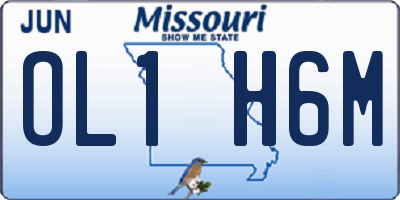 MO license plate OL1H6M